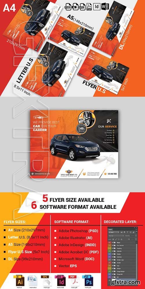 CreativeMarket - Rent A Car Flyer Template Vol-02 1803269