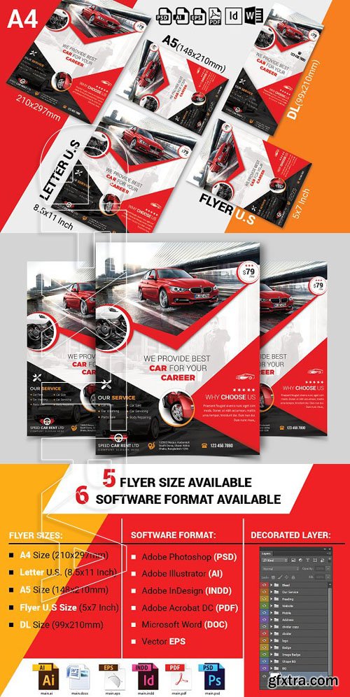 CreativeMarket - Rent A Car Flyer Template Vol-03 1803270