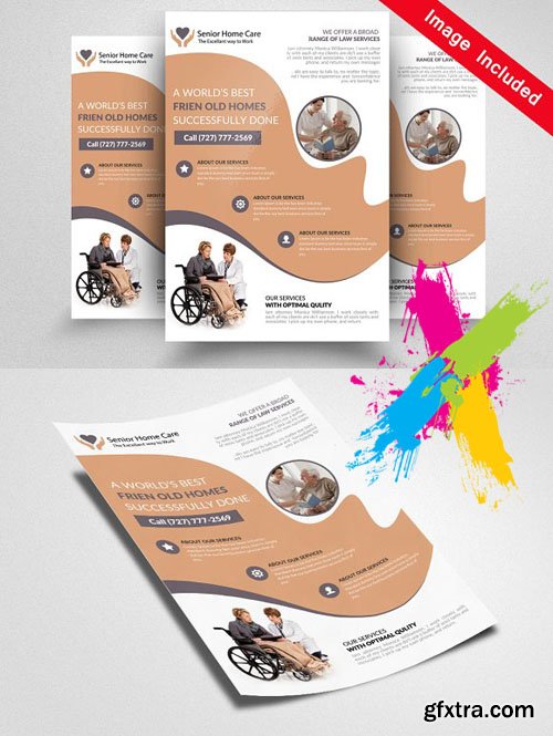 CreativeMarket - Elderly Care Home Flyer 1802401