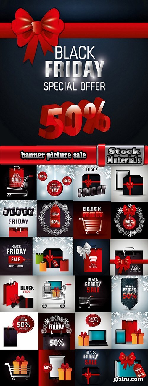 banner picture sale sticker flyer poster Black Friday discount 25 EPS