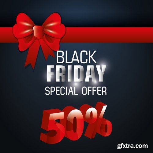 banner picture sale sticker flyer poster Black Friday discount 25 EPS