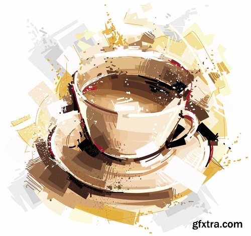 Vector illustration of a cup of food in the Tower Box 25 EPS