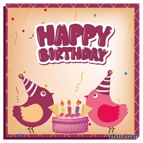 vector image gift cards birthday celebration 25 eps