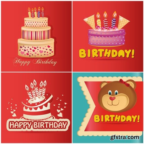 vector image gift cards birthday celebration 25 eps