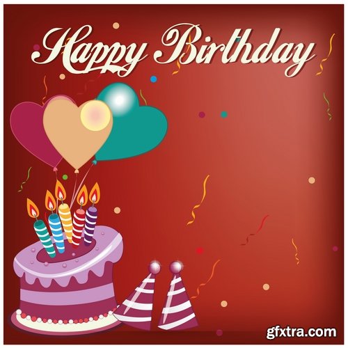 vector image gift cards birthday celebration 25 eps