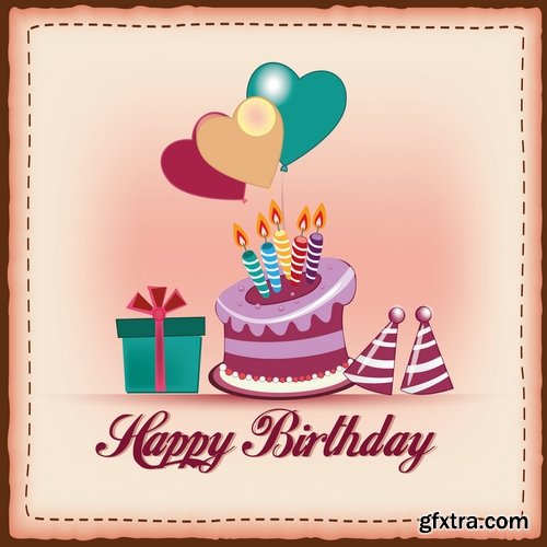 vector image gift cards birthday celebration 25 eps