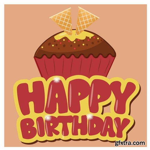 vector image gift cards birthday celebration 25 eps