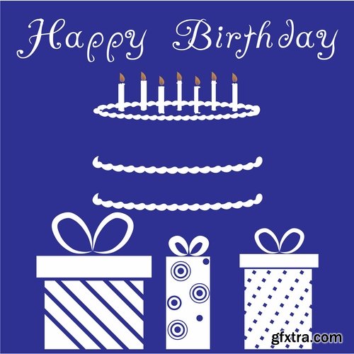 vector image gift cards birthday celebration 25 eps