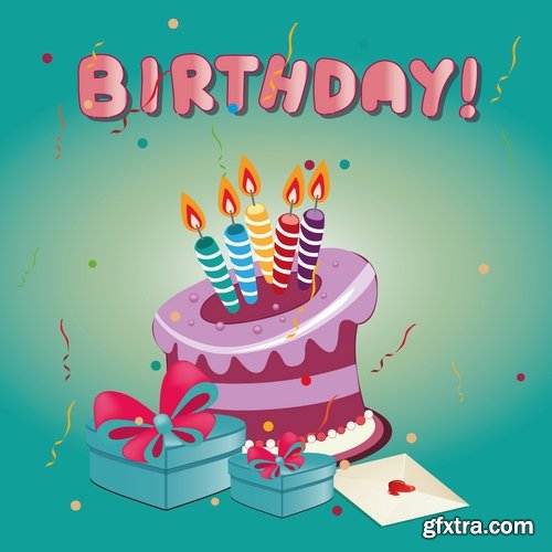 vector image gift cards birthday celebration 25 eps