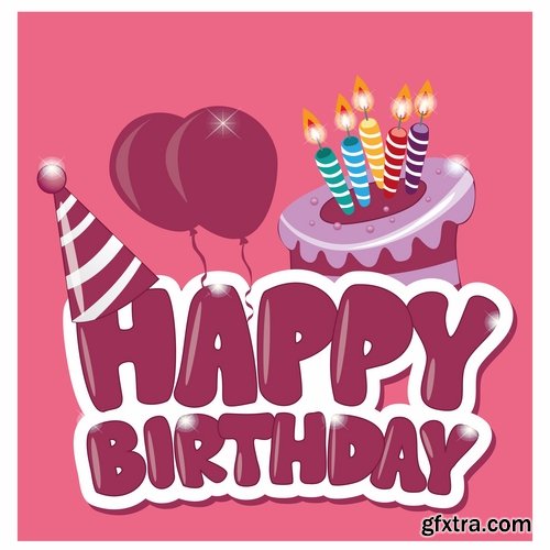 vector image gift cards birthday celebration 25 eps