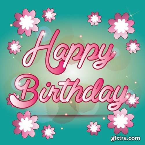 vector image gift cards birthday celebration 25 eps