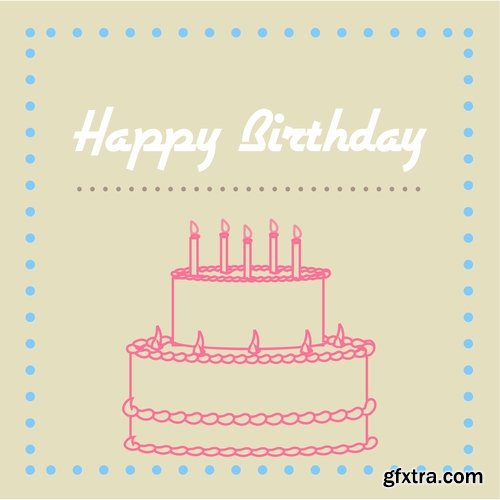 vector image gift cards birthday celebration 25 eps