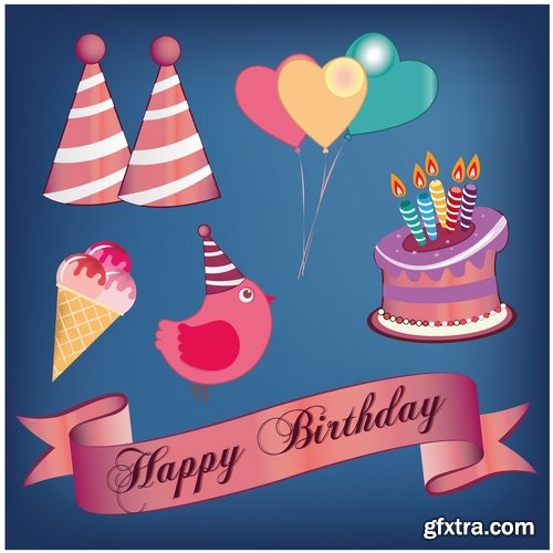 vector image gift cards birthday celebration 25 eps