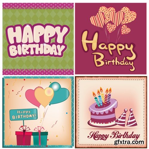 vector image gift cards birthday celebration 25 eps