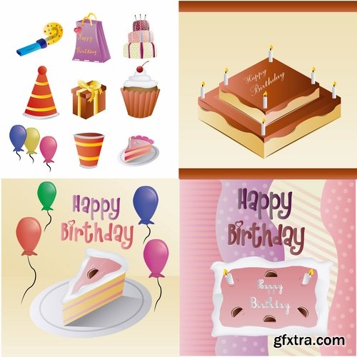 vector image gift cards birthday celebration 25 eps