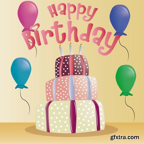 vector image gift cards birthday celebration 25 eps