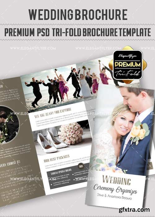 Wedding V34 Premium Tri-Fold PSD Brochure Template