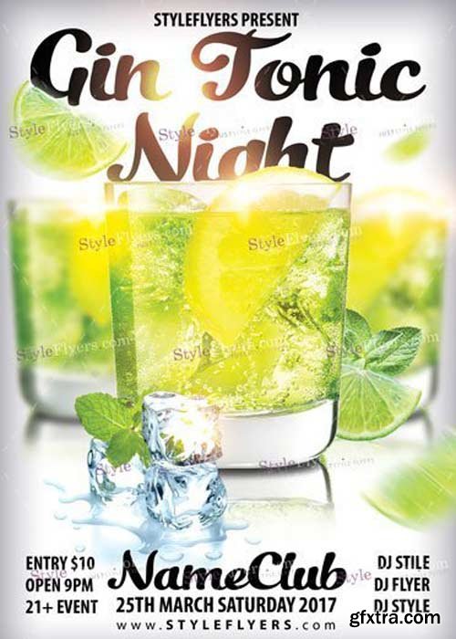 Gin Tonic Night PSD Flyer Template