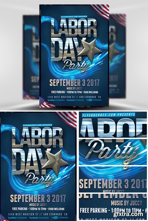 Labor Day Party Flyer Template v4