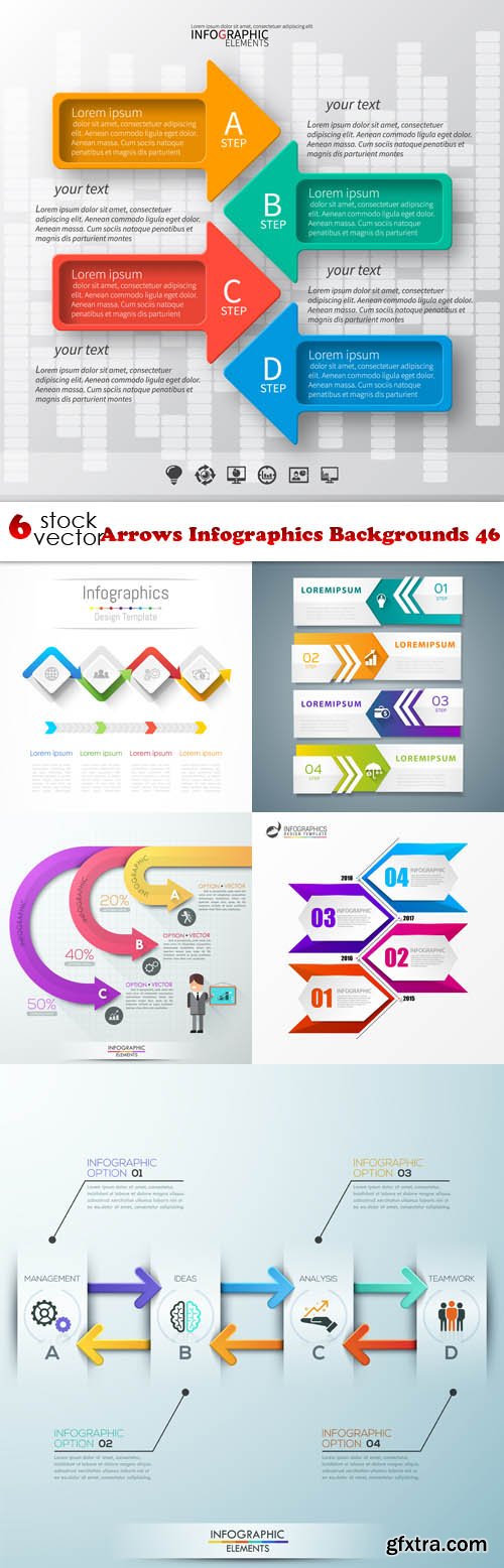 Vectors - Arrows Infographics Backgrounds 46