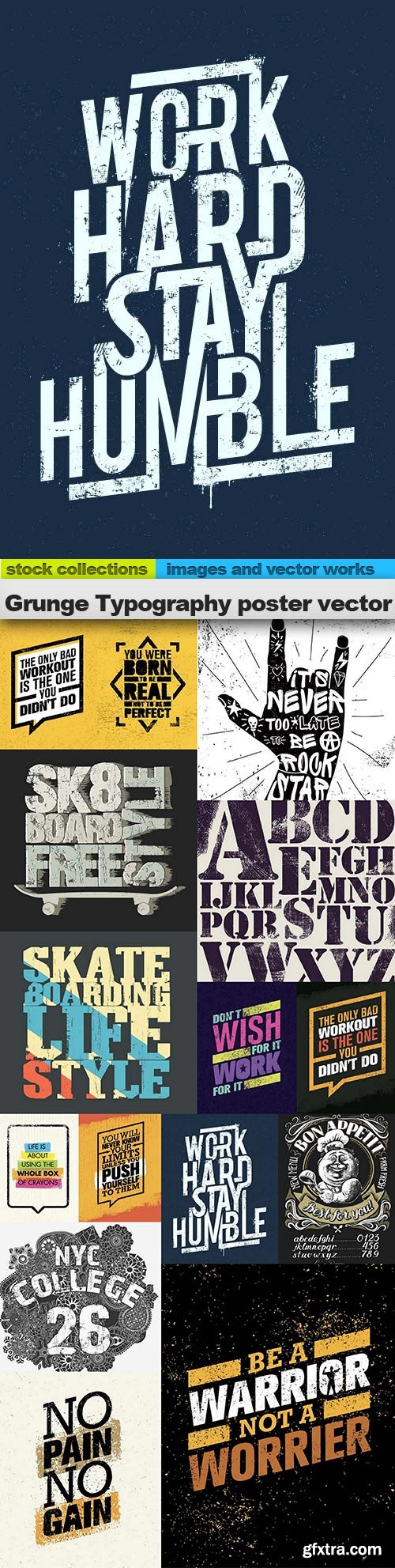 Grunge Typography poster vector, 15 x EPS
