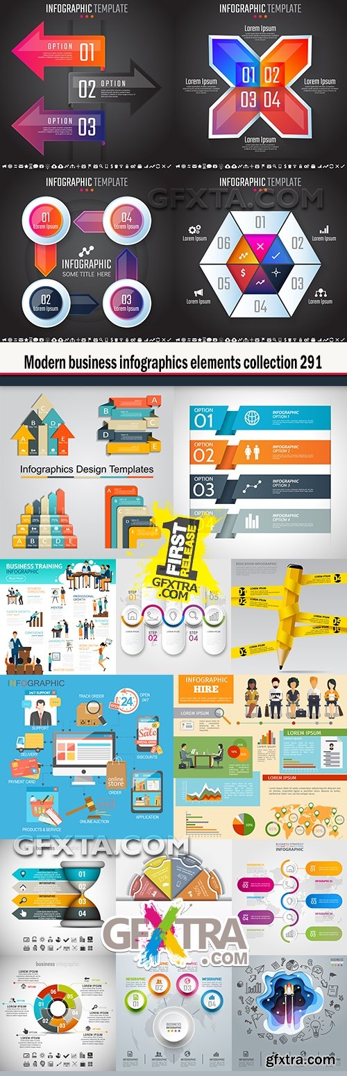 Modern business infographics elements collection 291