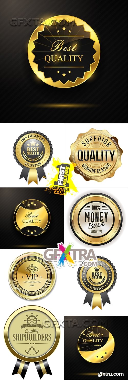 Premium golden badges and luxury labels collection 20