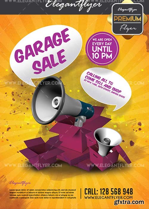 Garage Sale V4 Flyer PSD Template + Facebook Cover