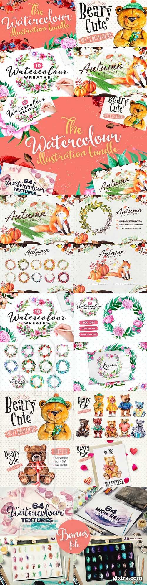 CreativeMarket - The Watercolour Illustration Bundle 1797420