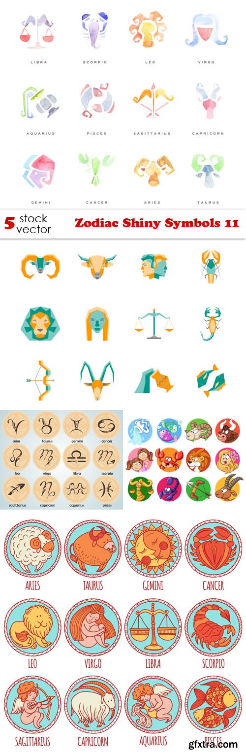 Vectors - Zodiac Shiny Symbols 11