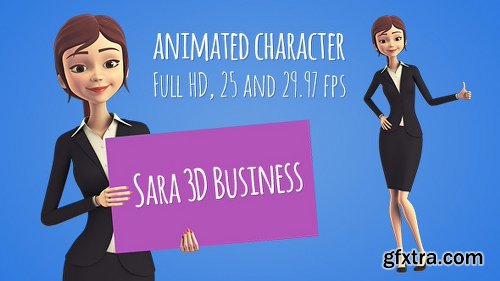 Videohive Sara 3D Character in Business Suit - Beautiful Woman Presenter/Manager 16129254