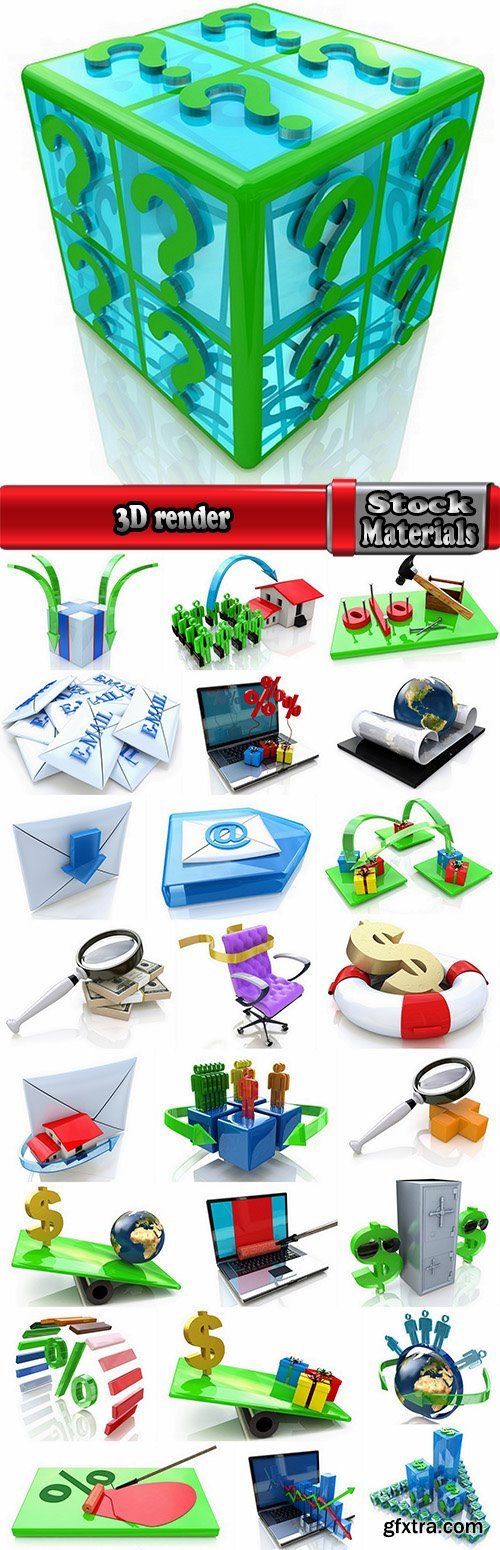 3D render illustration business 25 HQ Jpeg