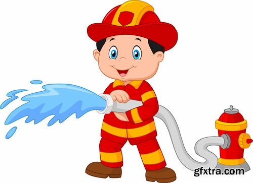 fireman water hoses lifeguard vector image 25 EPS