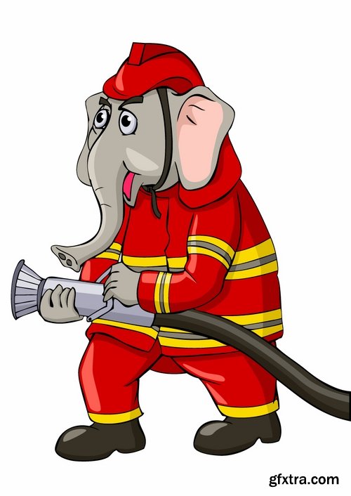 fireman water hoses lifeguard vector image 25 EPS