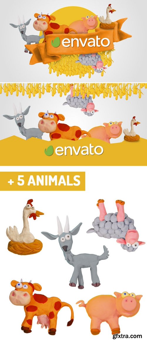 Videohive Clay Farm Animals 15414366