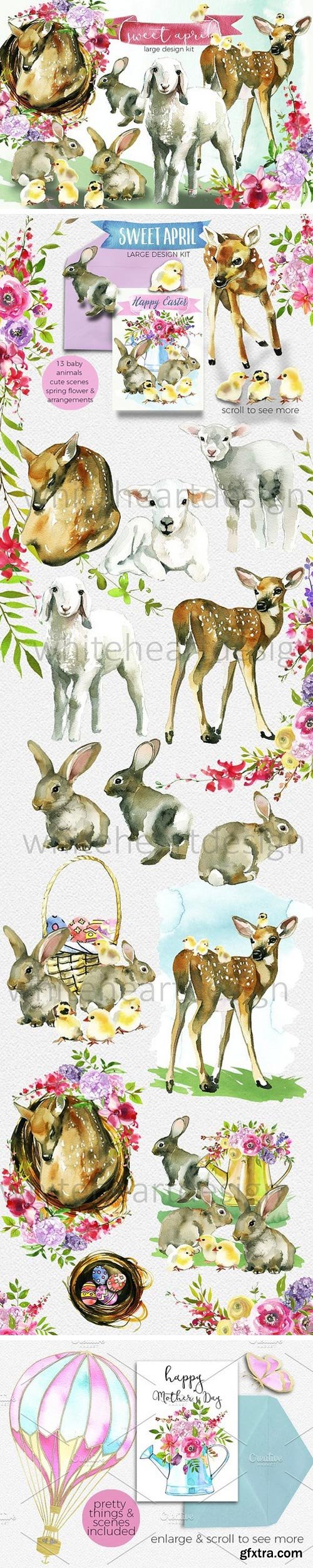CM - Easter Animals Flowers Clipart 1305202
