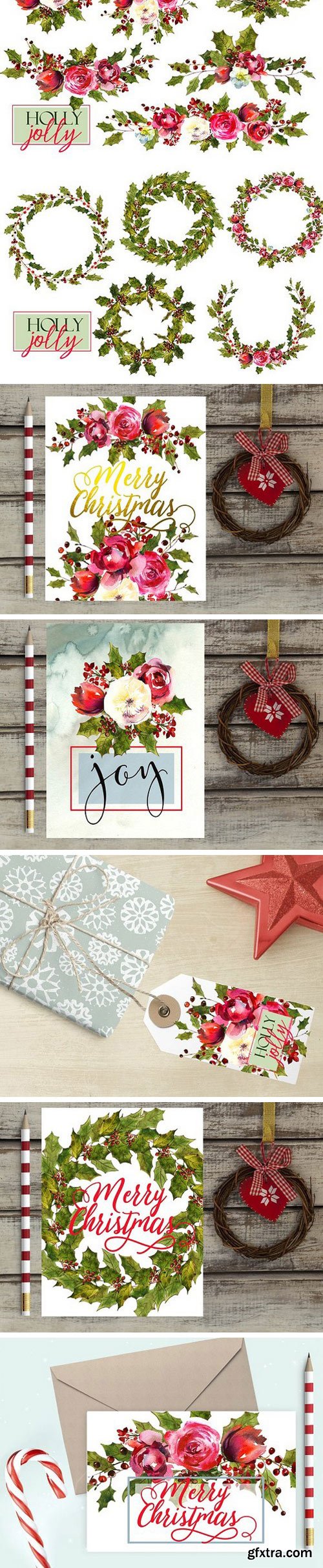 CM - Holly Steams Christmas Watercolors 1046839