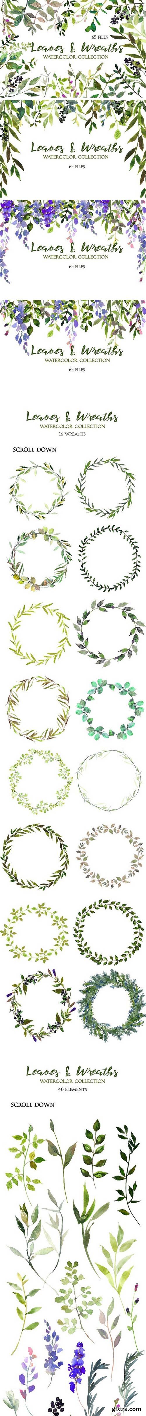 CM - Leaves and Wreaths Watercolor Set 1090096