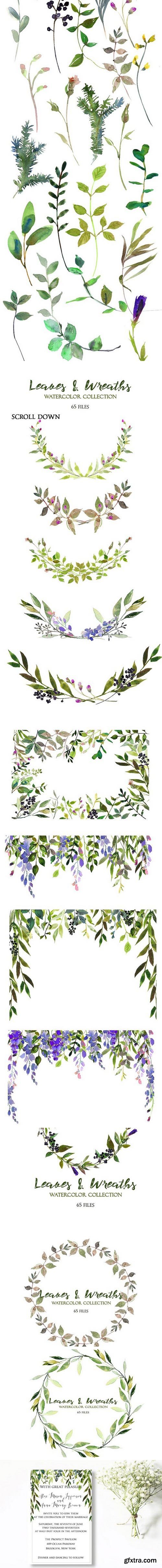 CM - Leaves and Wreaths Watercolor Set 1090096