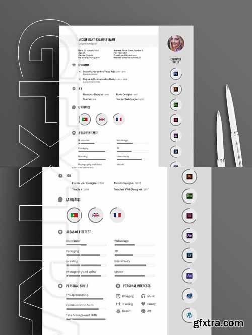 CreativeMarket - Resume Template Design 1803235