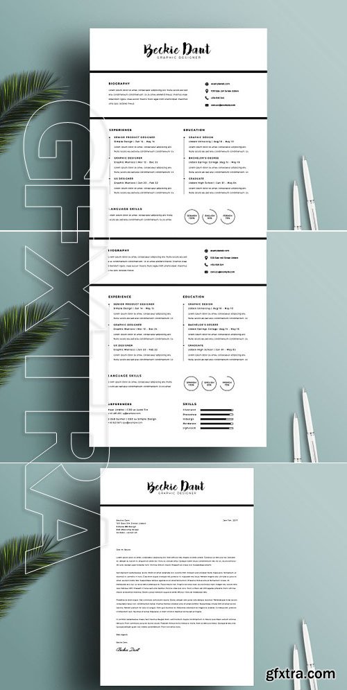 CreativeMarket - Resume Template 2 pages 1803480