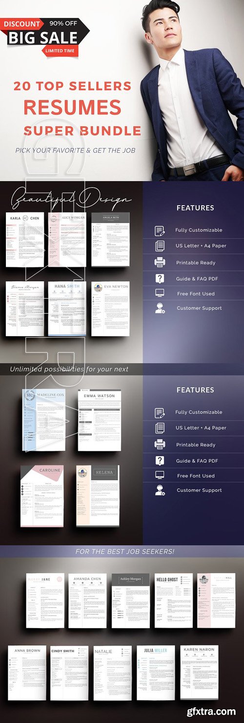 CreativeMarket - Top Selling - Resume Template 1815882