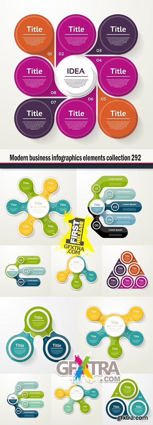 Modern business infographics elements collection 292