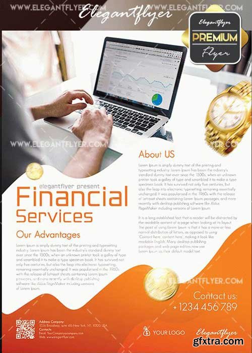 Financial Services V5 Flyer PSD Template + Facebook Cover