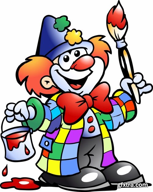 vector illustration image joke clown cap cartoon character 2-25 eps