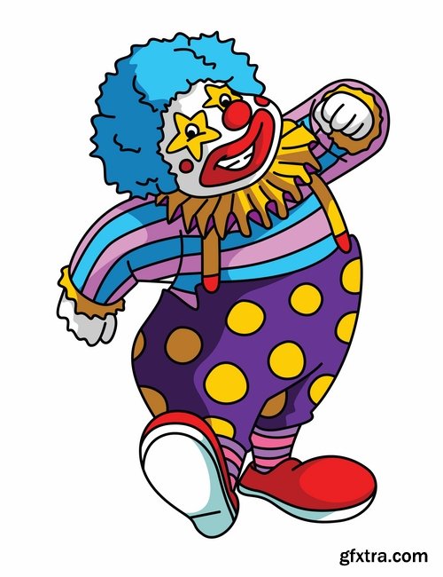 vector illustration image joke clown cap cartoon character 2-25 eps