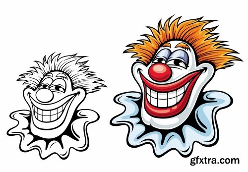 vector illustration image joke clown cap cartoon character 2-25 eps