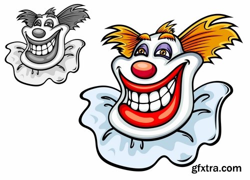 vector illustration image joke clown cap cartoon character 2-25 eps