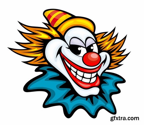 vector illustration image joke clown cap cartoon character 2-25 eps