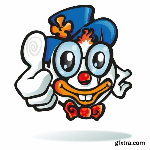 vector illustration image joke clown cap cartoon character 2-25 eps